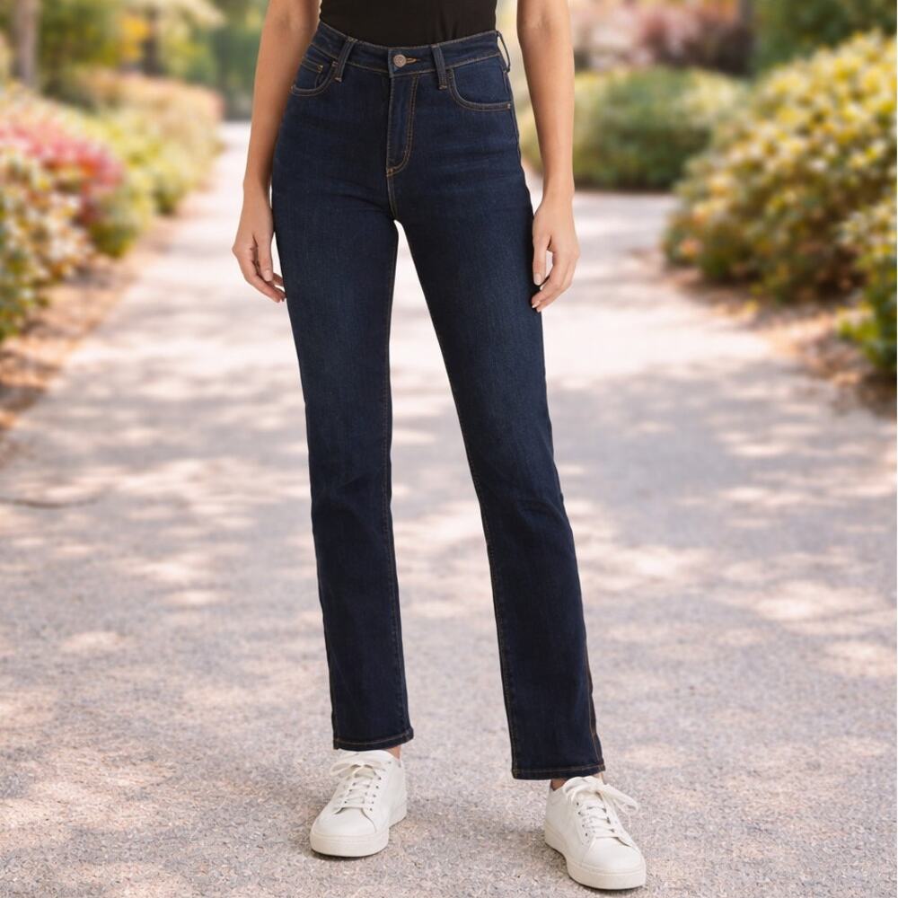 Frame Denim SZ 25 Le High Straight Wellington Jeans Zip Ankle